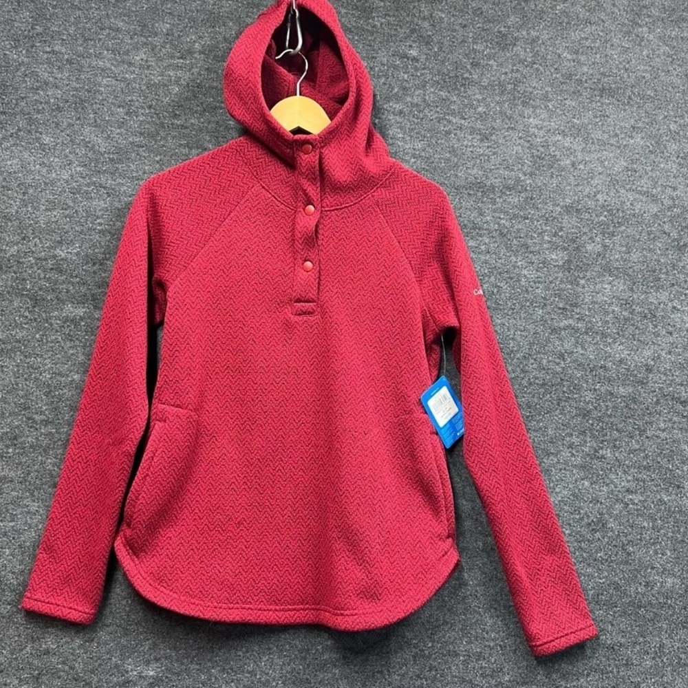 Columbia Women's Red Hooded Fleece Pullover